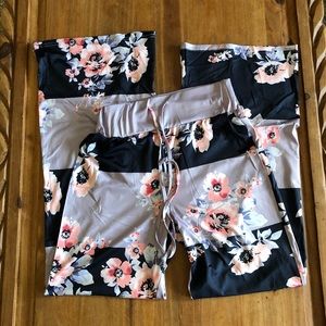 Striped Floral Lounge Pants